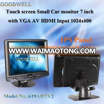 1024X600 Small Size 7 Inch Car Touch Screen Monitor with HDMI Input ,USB for Touch ,DC12V Power Input